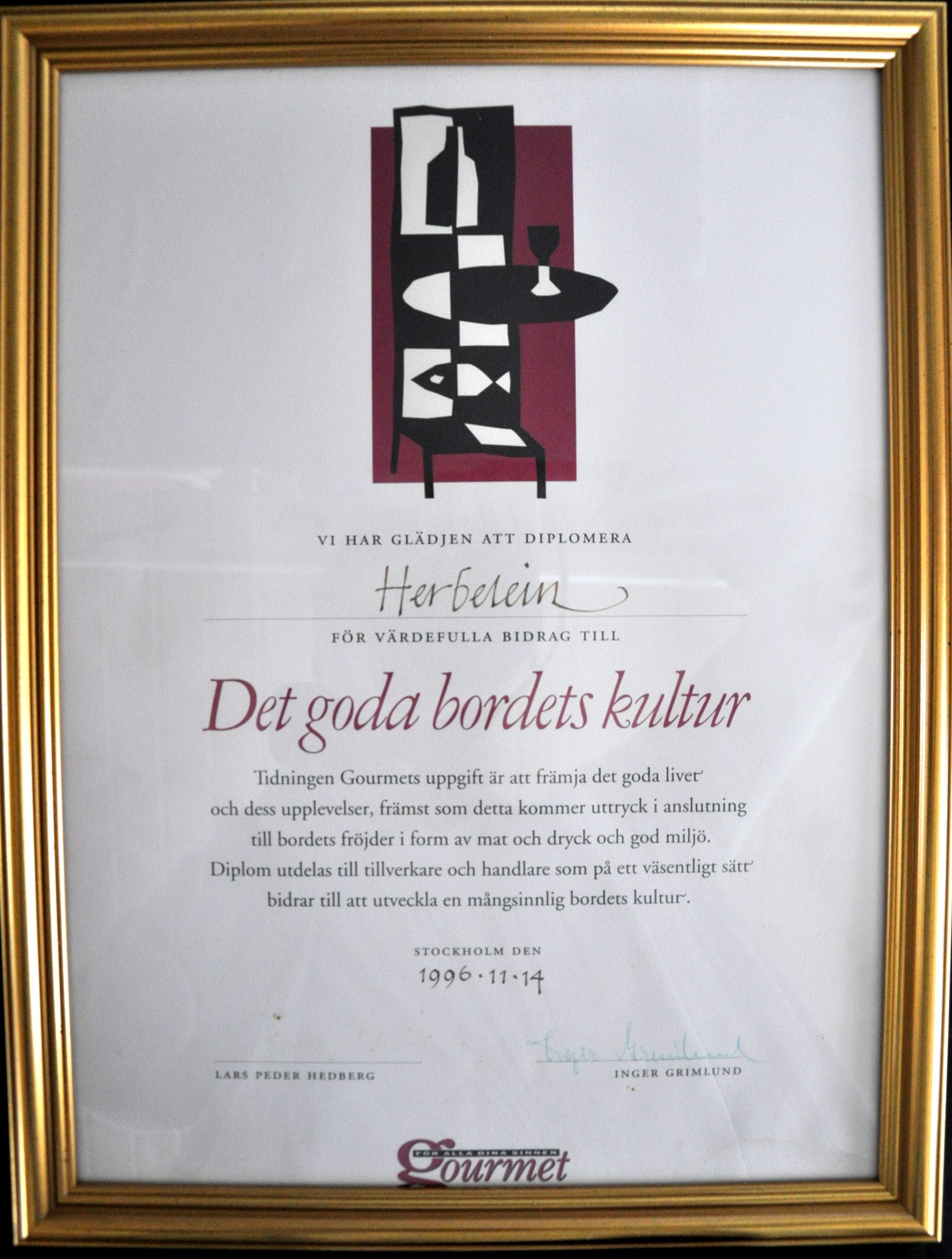 Bild 2. Diplom Gourmet